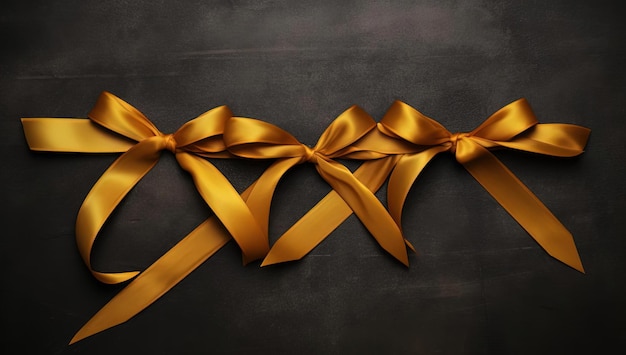 yellow ribbons dark brown background