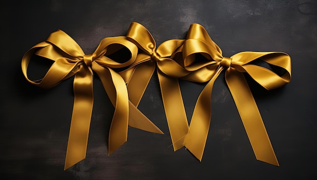 yellow ribbons dark brown background