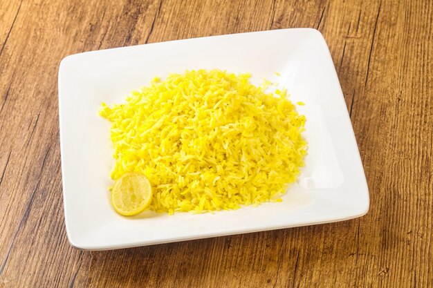 Yellow rice with lime