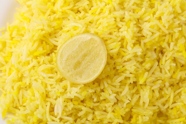 Yellow rice with lime