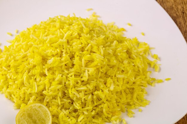 Yellow rice with lime