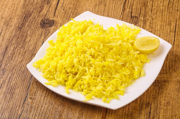 Yellow rice with lime