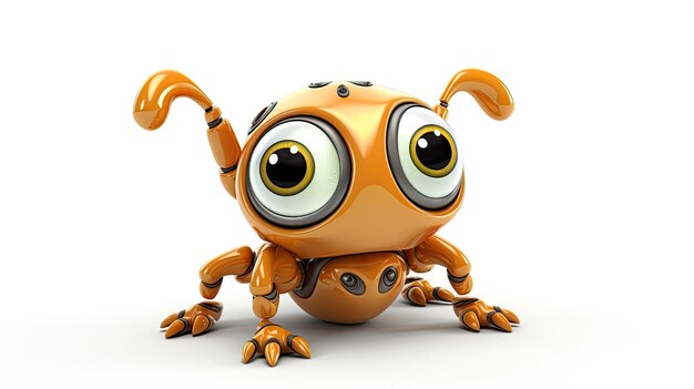 a yellow robot with big eyes and big eyes