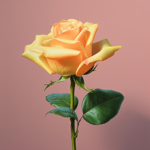 Yellow Rose in the blank background