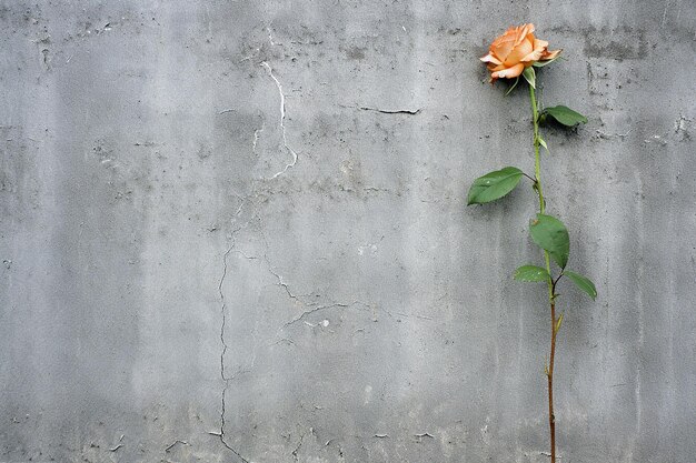 Foto fiore di rosa giallo sfondo grigio