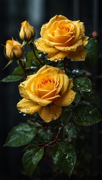 Yellow rose flower