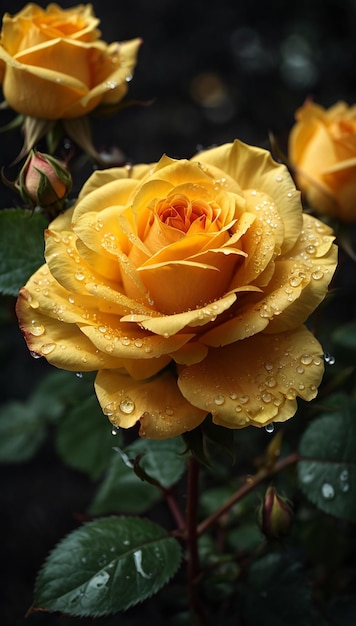 Yellow rose flower