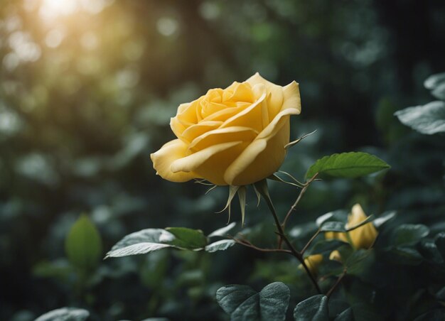 Photo a yellow rose garden