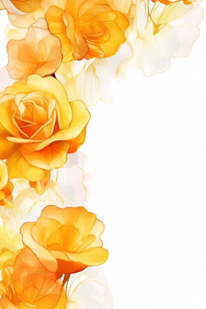 Yellow rose pattern alcohol ink artworks transparent watercolor wallpaper background decoration