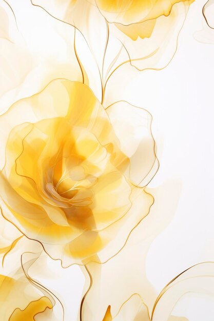 Yellow rose pattern alcohol ink artworks transparent watercolor wallpaper background decoration