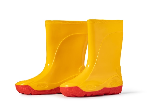 Yellow rubber boots