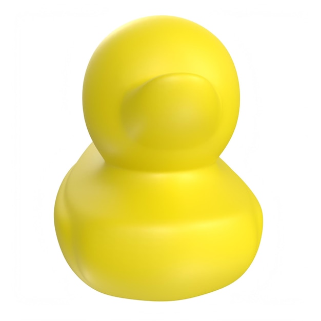 A yellow rubber duck is shown with the word duck on it.