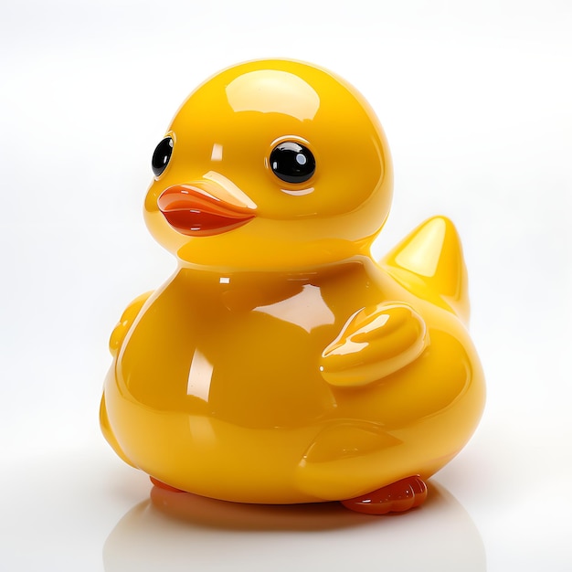 Photo yellow rubber duck white background