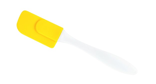 Yellow rubber spatula isolated on white background include clipping path