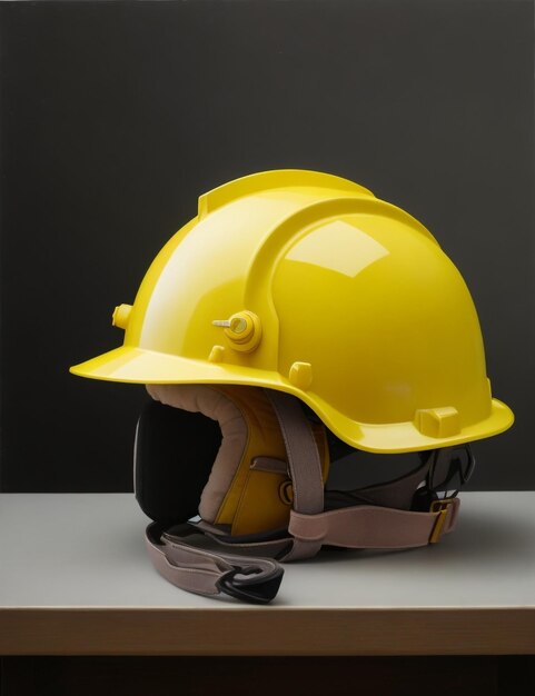 Yellow safety helmet photography