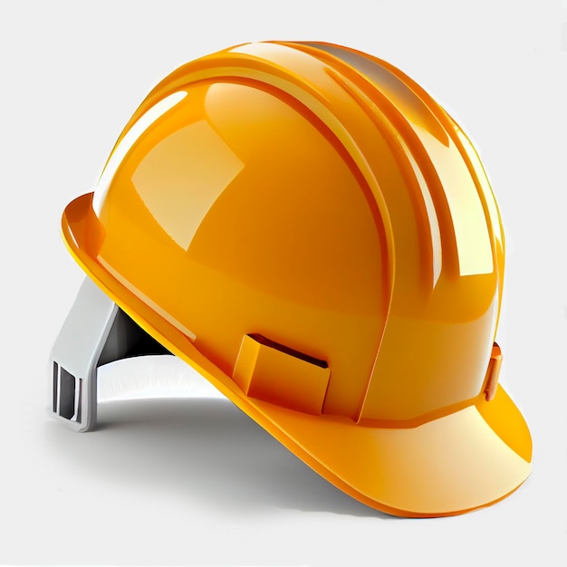 Yellow safety helmet, white background