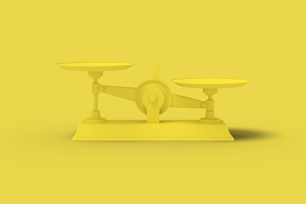 Photo yellow scales 3d rendering.