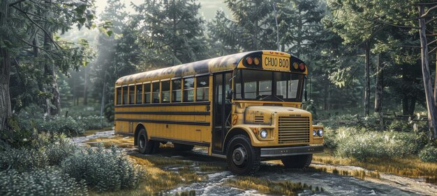 yellow school bus Generative AI