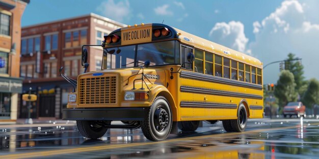 yellow school bus Generative AI