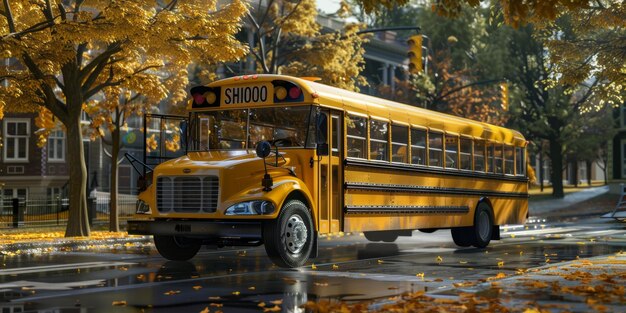 yellow school bus Generative AI