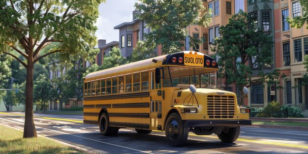 yellow school bus Generative AI