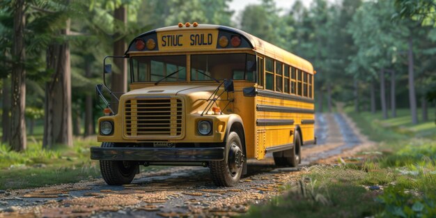 yellow school bus Generative AI