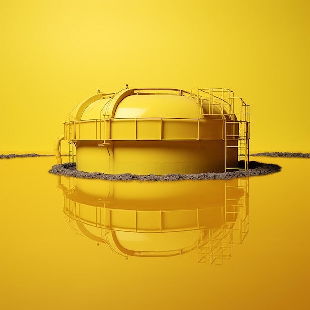 Photo yellow sewage treatment isolated background