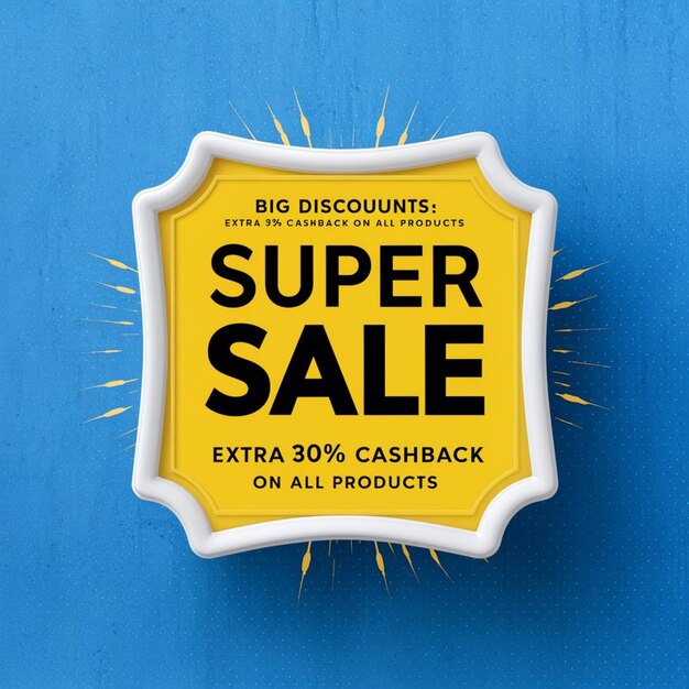 a yellow sign that says super sale