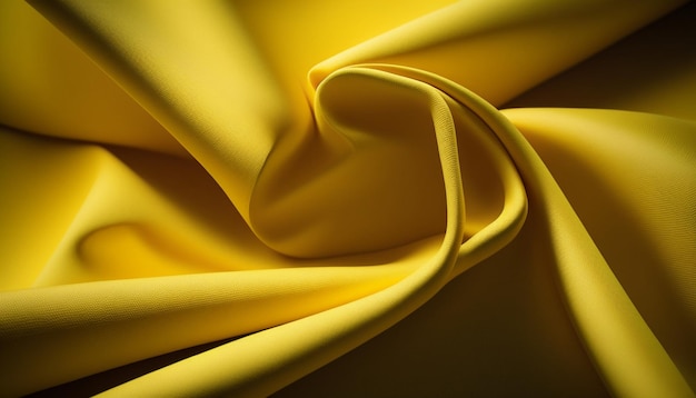 Yellow silk cloth in a window