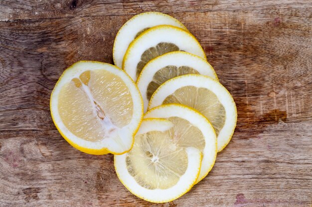 Yellow sliced lemon