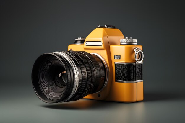 노란색 SLR 카메라