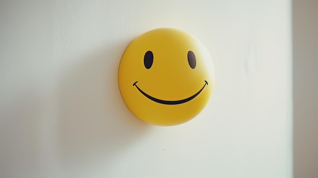 Фото Желтая улыбка, выгравированная на стене.