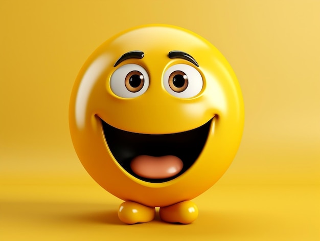 Yellow smiley emoji with isolated background