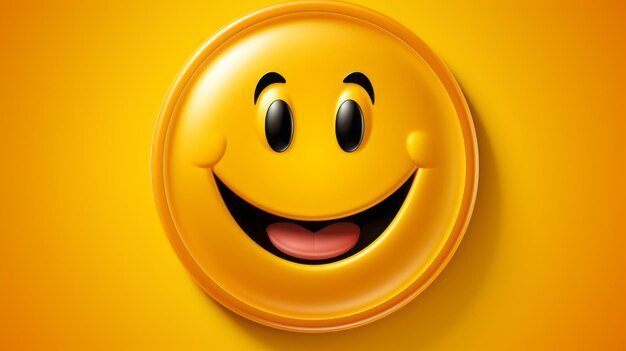 a yellow smiley face on an orange background