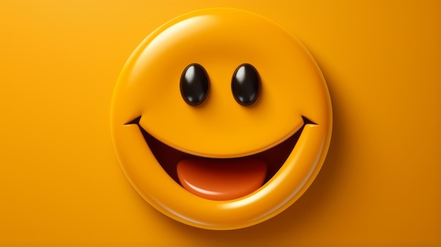 a yellow smiley face on an orange background