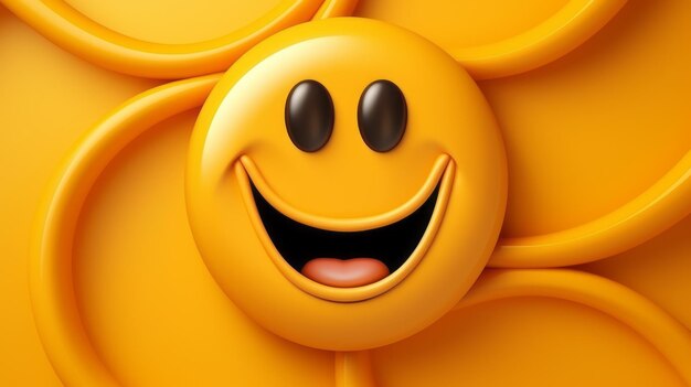 a yellow smiley face on an orange background