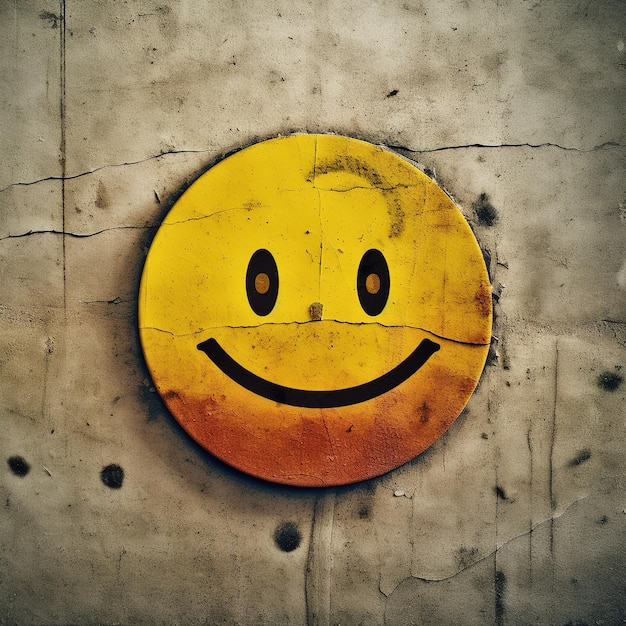 Photo yellow smiley face painted