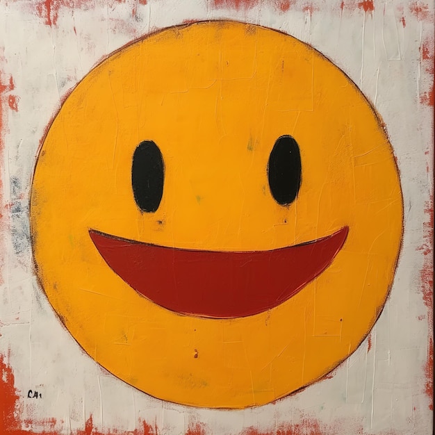 Yellow smiley face painted