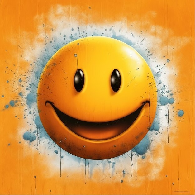 Yellow smiley face painted