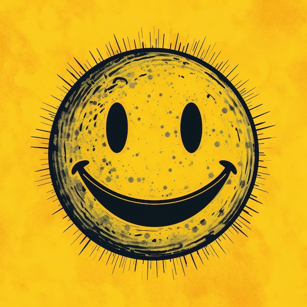 Photo yellow smiley face painted