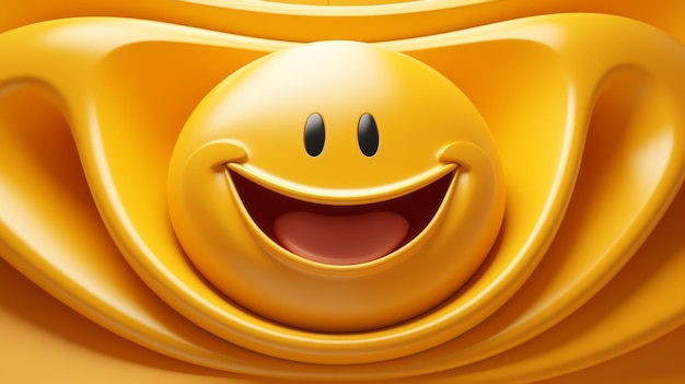 a yellow smiley face with a big smile on it