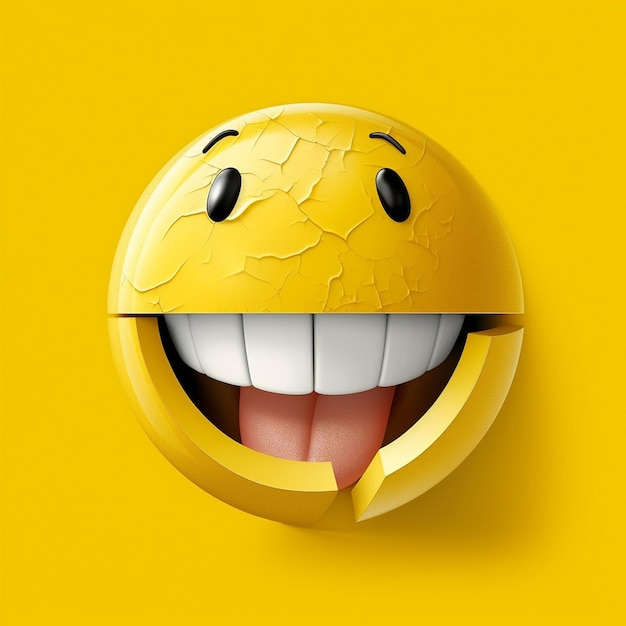 a yellow smiley face with a big smile on it