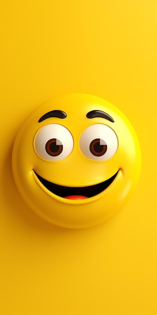 A yellow smiley face with brown eyes