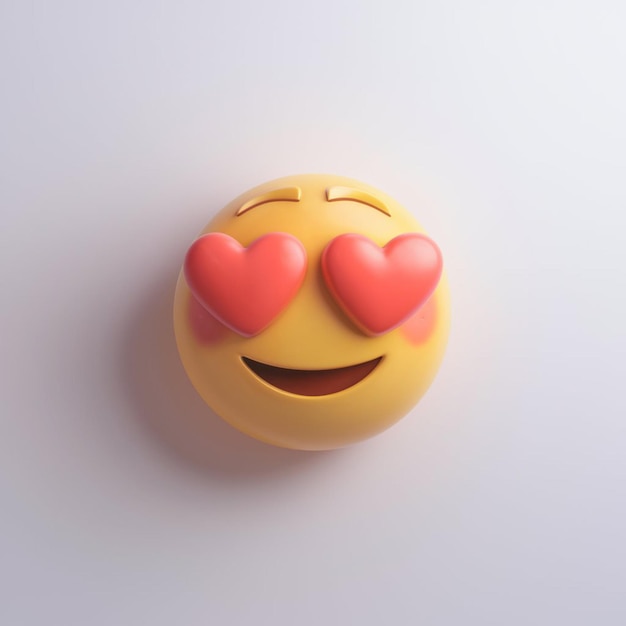 a yellow smiley face with hearts on it