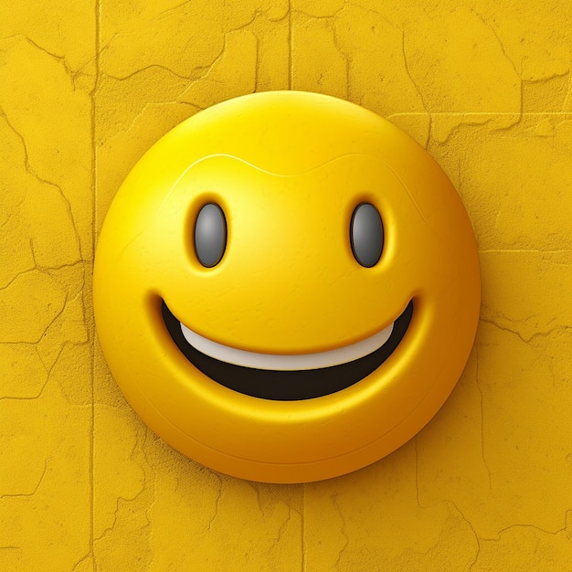 A yellow smiley face with a smiley face on a yellow wall