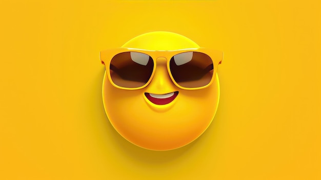 A yellow smiley face with sunglasses on it