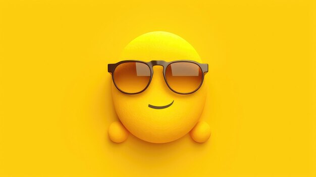 A yellow smiley face with sunglasses on it