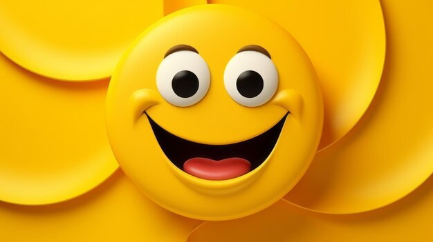 A yellow smiley face on a yellow background