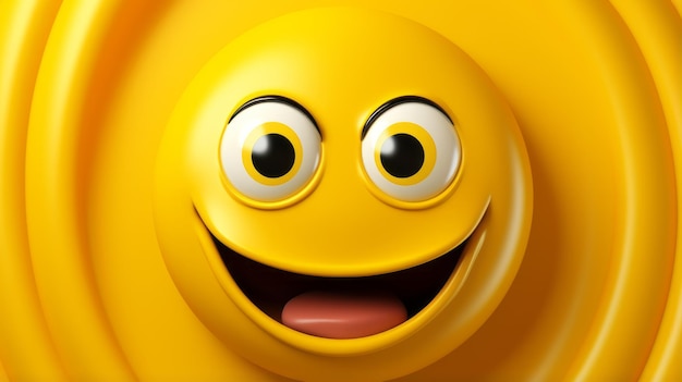 A yellow smiley face on a yellow background