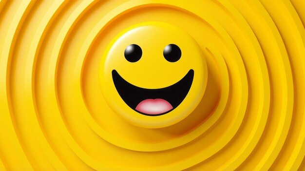 Photo a yellow smiley face on a yellow background